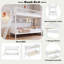 Lit superposé en bois avec 3 tablettes de rangement et échelle interchangeable-59842252