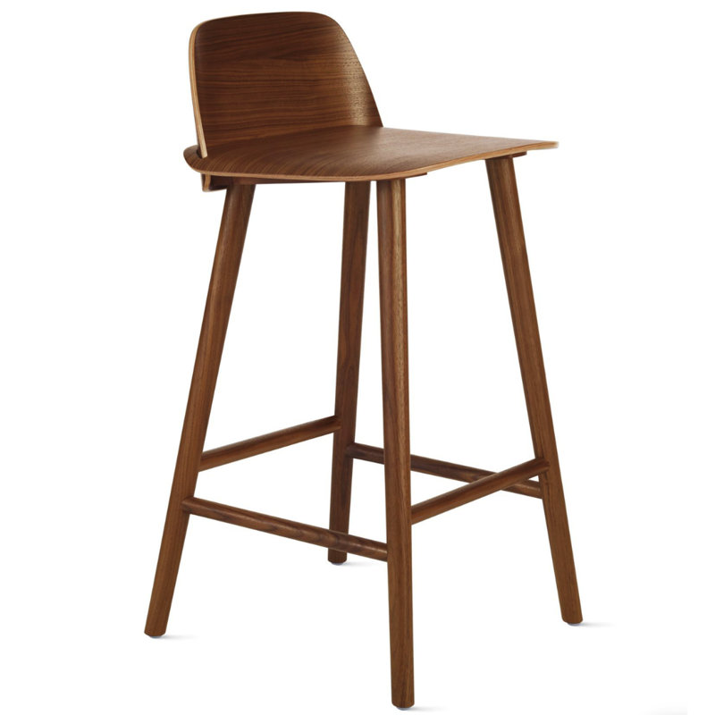 Janelle Bar & Counter Stool, Bar Stool (29.5" Seat Height), Walnut