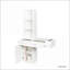 Bureau de coiffure, blanc moderne avec rangement multicouche | 2 tiroirs + armoire | Blanc | Panneau de fibres à densité moyenne-20964547
