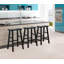 Tabouret de bar et de comptoir en bois massif massif Messer, 29 po, noir (ensemble de 3)-465178697-406351155-503425488