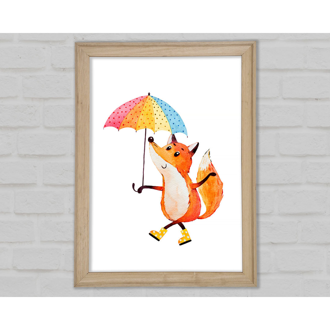 Foxy in the Rain - Einzelner Bilderrahmen Druck