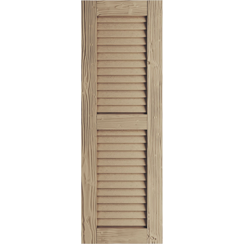 Deux volets rustiques en faux bois rustique (par paire), 52", Texture sablée / brun clair apprêté, 18"