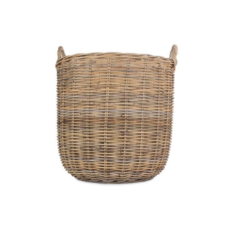 Krystal Rattan Log Storage Basket, 59cm H x 60cm W x 60cm D