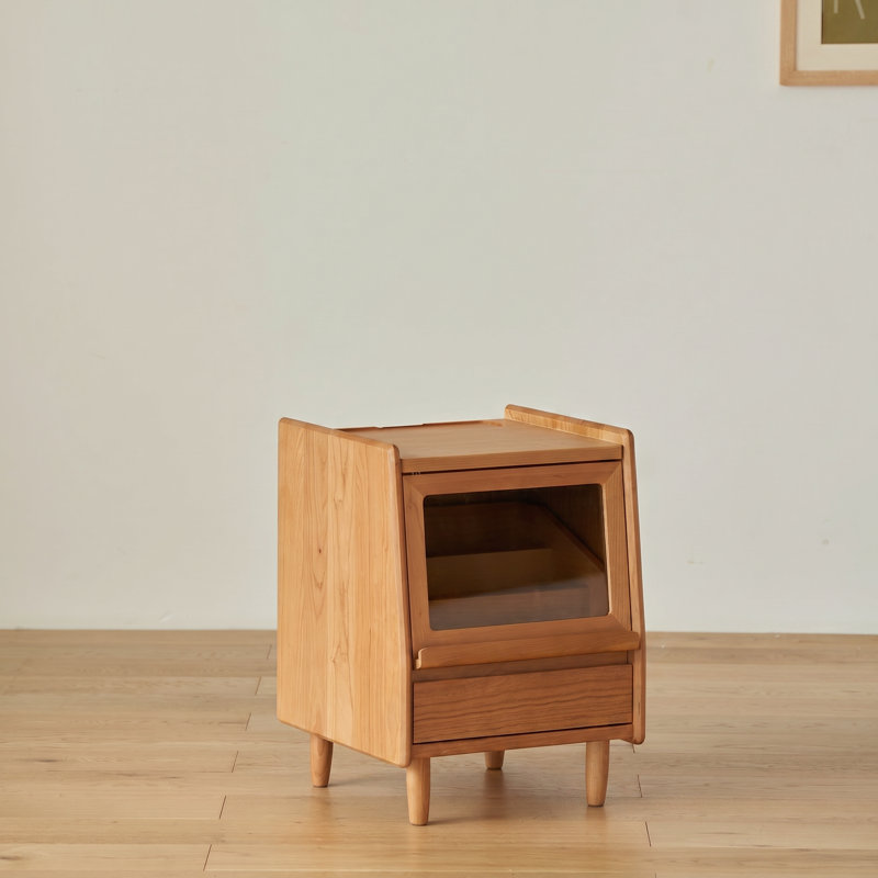 Table de chevet moderne en bois de cerisier pour meuble de rangement pour chambre à coucher
