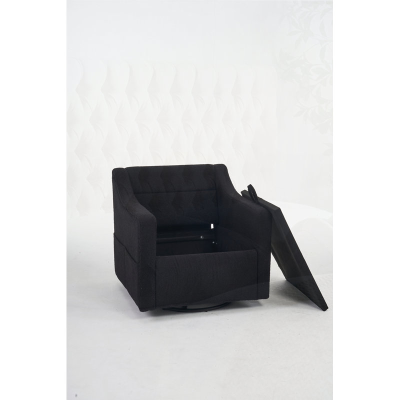 Fauteuil d'appoint pivotant en tissu, Ours en peluche noir