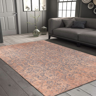 Tapis de couloir élégant (2,5 x 7,5 pi), 100% polyester, 1,1 lb / pi² | Poils de 4 mm de hauteur, dessous en polyester recyclé | Lavable à la machine, écologique | Parfait pour les entrées, les salons et les couloirs
