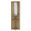 Armoire de rangement de coin-bar H 74 po, avec façade arrondie, 2 tablettes centrales, 1 porte-verre dans le compartiment supérieur, 1 rangement avec double porte vitrée dans la partie inférieure, Macadamia-240674195