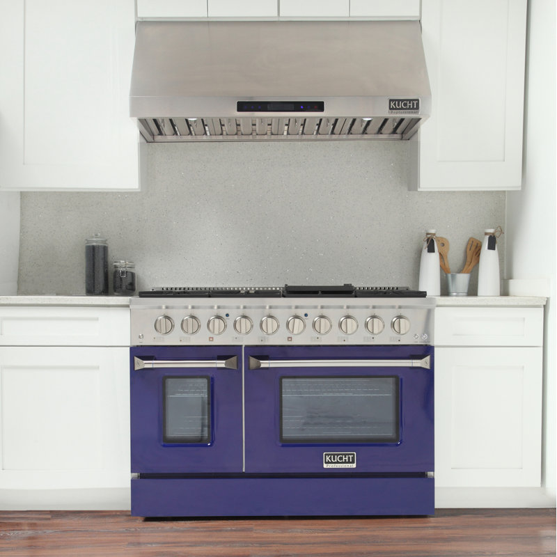 Kucht 48'' W Dual Fuel Range, Blue, Liquid Propane
