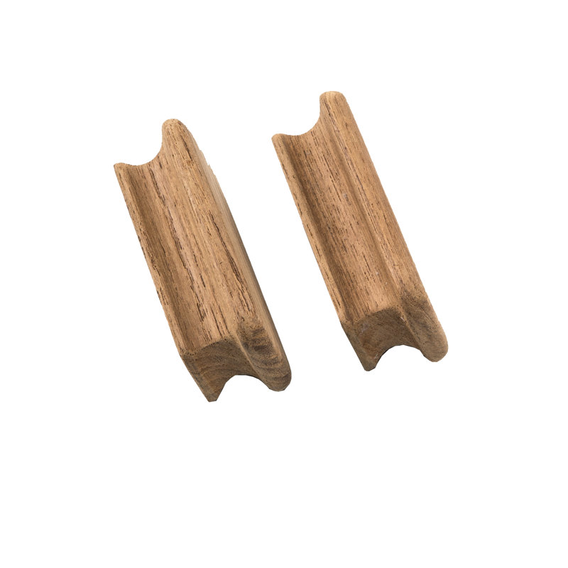 2 Pack Teak Rectangular Drawer Knob
