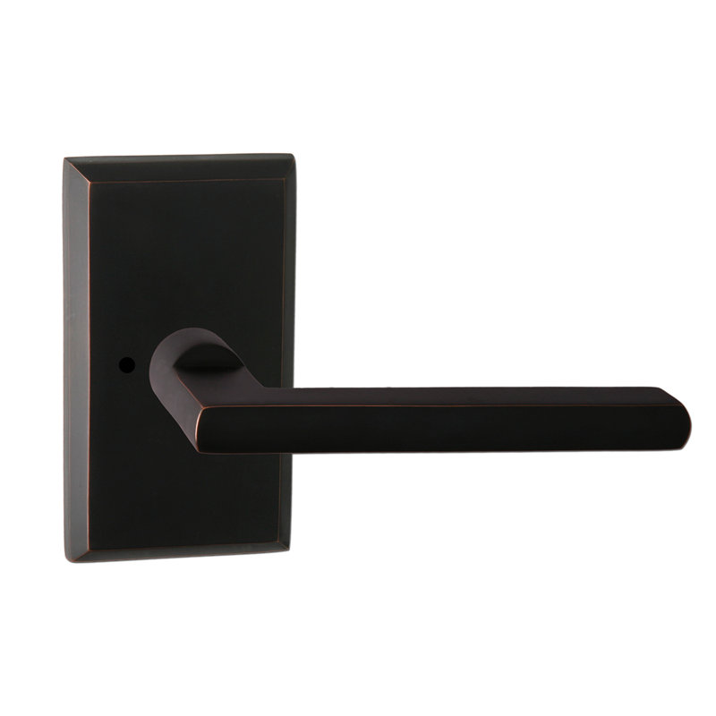 Bravura 939-G1 intimité Charlotte levier sur rose rectangulaire biseauté en bronze huilé, Bronze frotté à l'huile