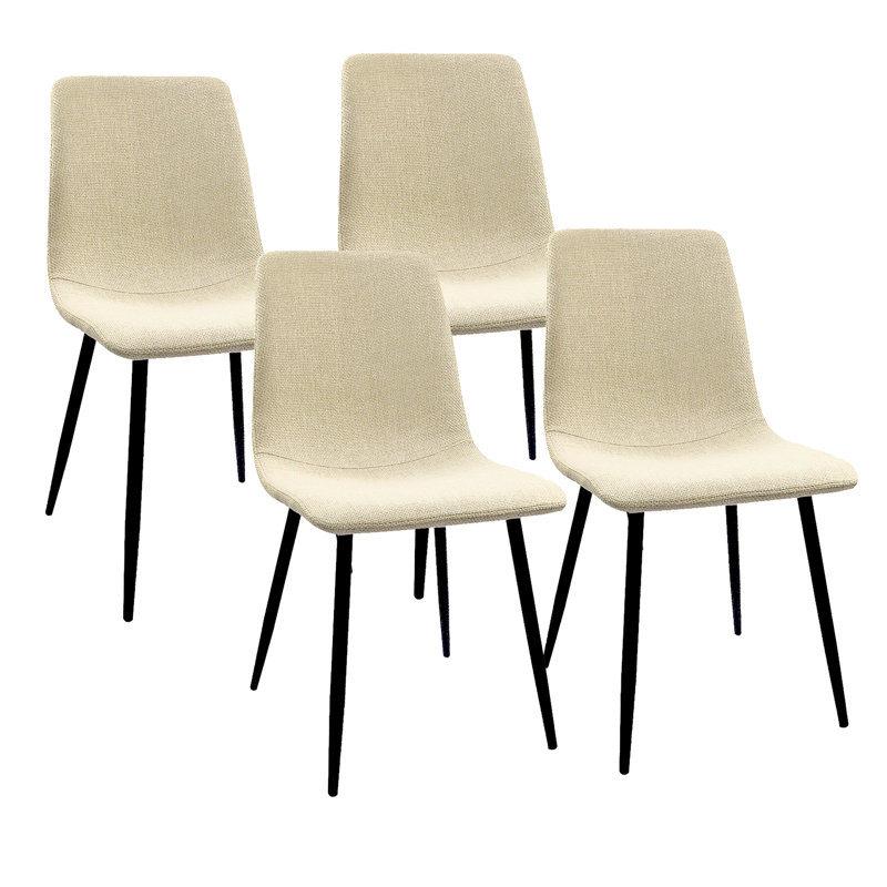 Ensemble de 4 chaises de salle à manger rembourrées modernes en lin, élégantes et confortables pour toute salle à manger.