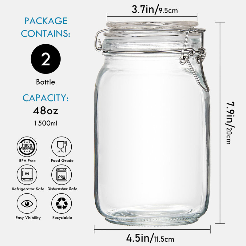 Pots en verre 48Oz