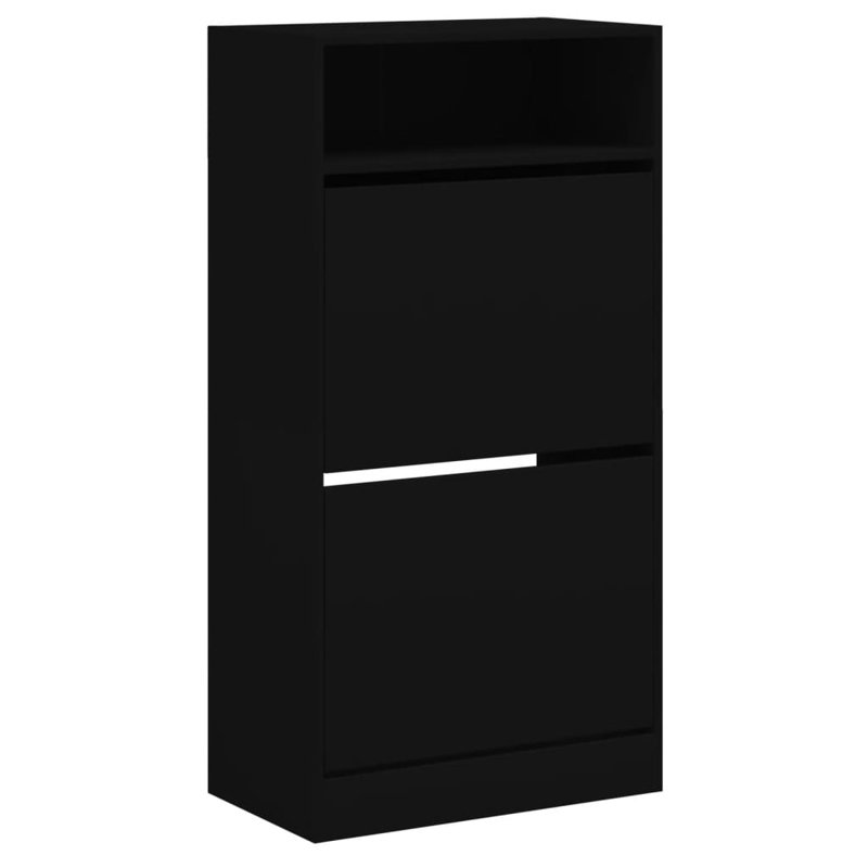 6 Pair Shoe Storage Cabinet, Black