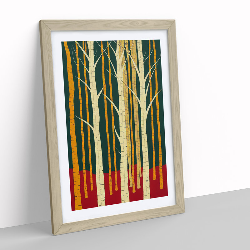 Artistic Forest No.5 Abstract - Single Picture Frame Print, 34cm H x 25cm W x 2cm D, Oak Framed