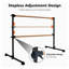 Barre double réglable 6 pi avec structure en acier et mains courantes en bois, noir-129506166
