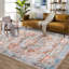 Tapis oriental rouge en polyester Oswaldo-488112444