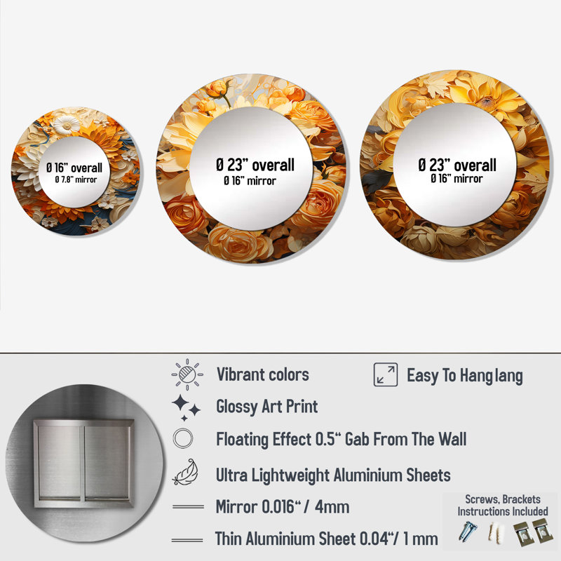 Kashum Metal Round Mirror