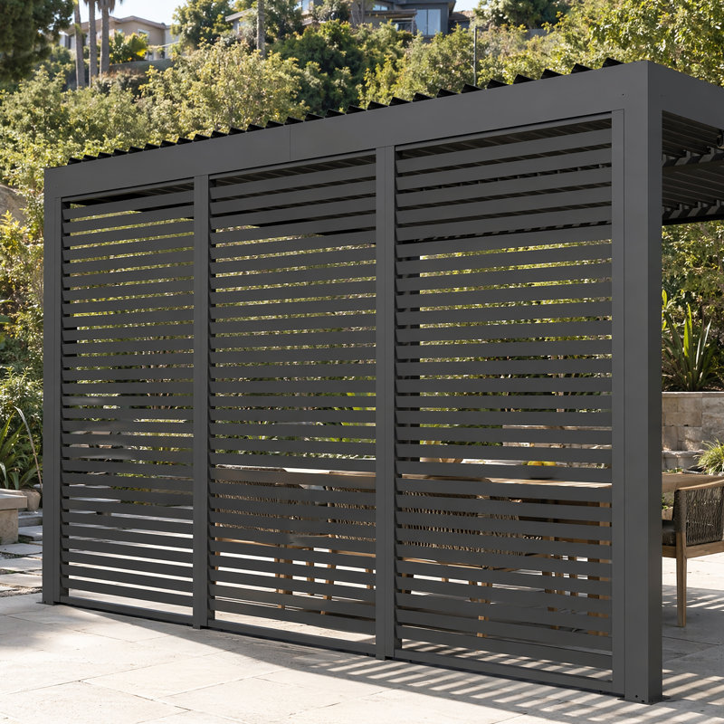 Aurora 12 pi. Panneau mural d'intimité universel pour pergola à persiennes, accessoires en acier galvanisé, écrans de pergola modulaires à installation facile