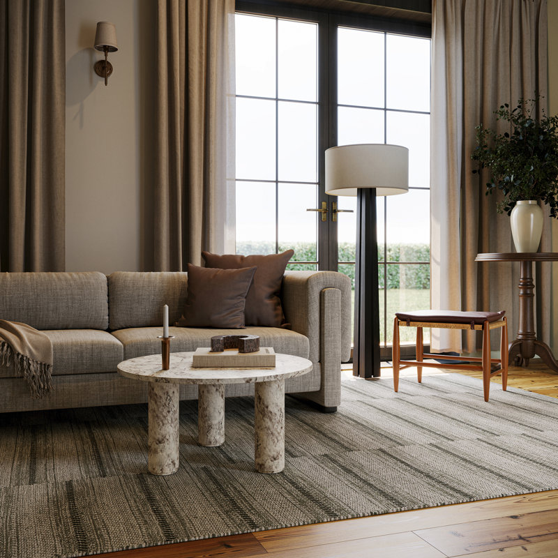 Nate Berkus x Rugs USA Mateo Striped Wool Cozy Area Rug, Rectangle 9'6" x 13'6"
