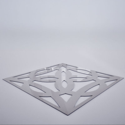 Baytown Decorative Fretwork Acrylic Wall Panels, Large, 23 3/8"W x 23 3/8"H x 1/8"T, Grey