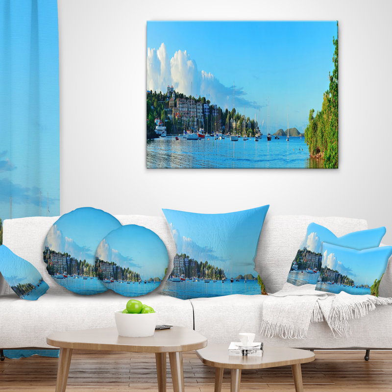 Coussin panoramique st john bay de mer, 16 po x 1 po, Coussin décoratif