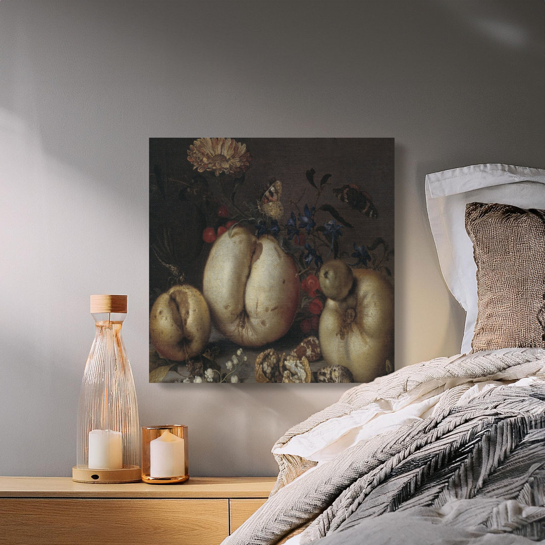 Still Life Canvas Wall Art, Fruit and Butterfly Painting, Gallery Wrapped Canvas Print, Ready to Hang, Archival Quality, Home Decor, Gift