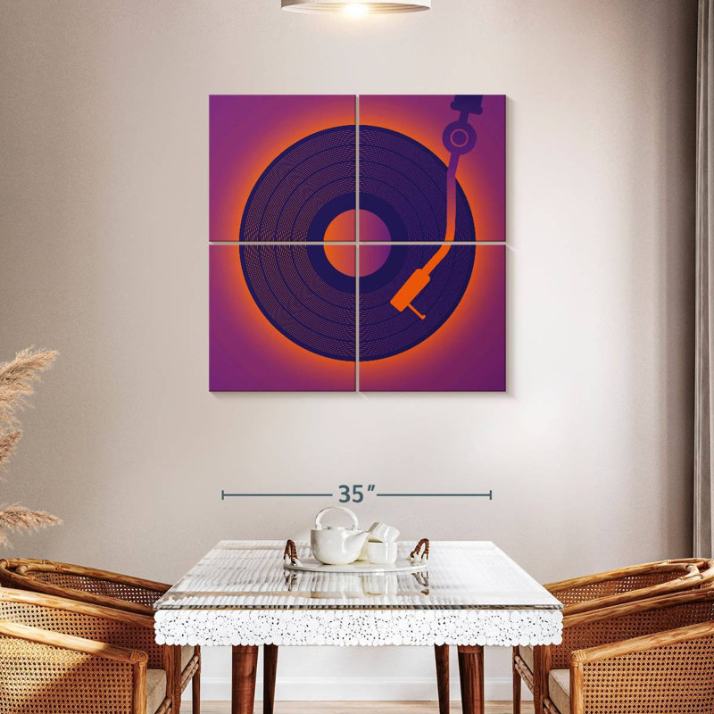 Abarca Glowing Vinyl Record, 38" H x 38" W