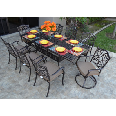 Lawerence 9 Piece Dining Set with Cushions