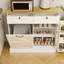 Armoire de rangement pour poubelle de cuisine avec 2 tiroirs, 1 armoire à ordures basculante, 1 porte avec support de rangement et 2 tablettes pour la cuisine, la salle à manger et le salon