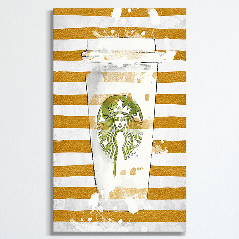 "Starbucks and Stripes" par BY Jodi, impression sur toile, H 60 po x l 36 po x P 1,5 po