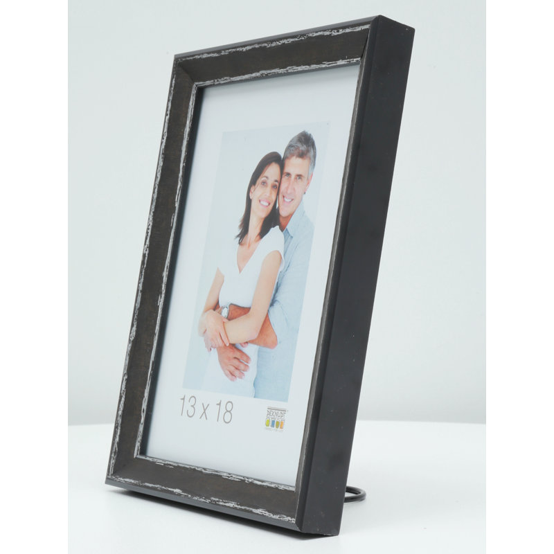 Mineral Bevelled Picture Frame, 26cm H x 20cm W x 2cm D, Black
