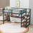 Twin XL Loft Bed With Built-In LED Lighting, Desk, USB Ports And Storage Stairs