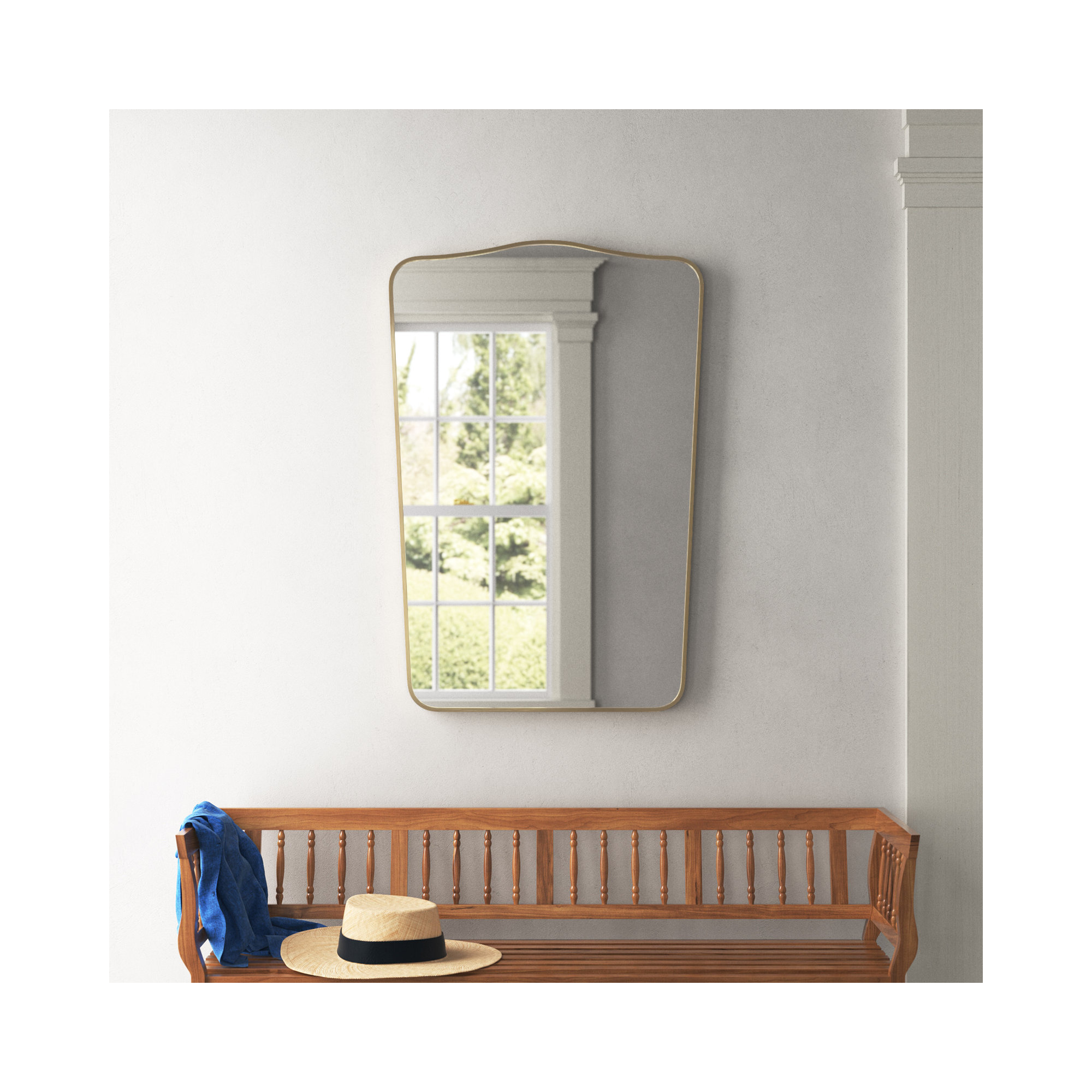 Bellona Aluminum Arch Wall Mirror, Cooper