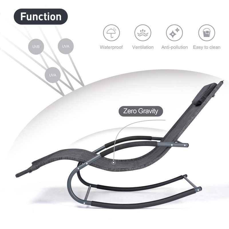 Fauteuil inclinable zéro gravité avec coussins, Gris foncé