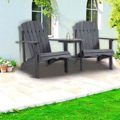 Ensemble de salle à manger de patio moderne en bois avec banc incliné pour la détente en plein air
