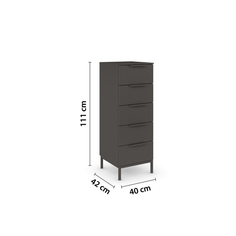 Flipp 5 - Drawer Chest of Drawers, Graphite