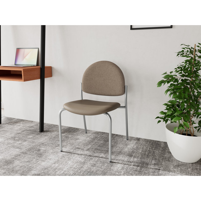 Chaise d'invité sans accoudoir Chat Chat, Argent, Modena Farro / Archetype Silt