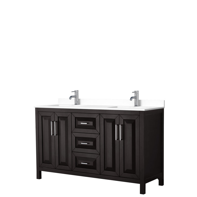Daria 60'' W Double Vanity, Dark Espresso, Polished Chrome