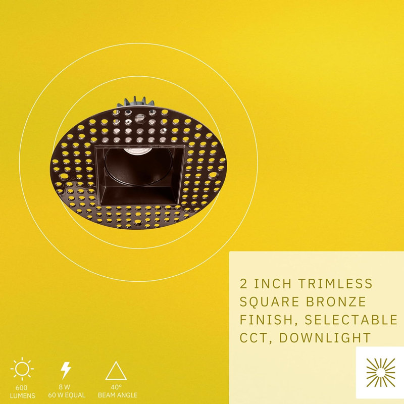 Ensemble d'éclairage encastré standard de 2 po à température de couleur réglable de 8 watts à intensité variable et homologué IC