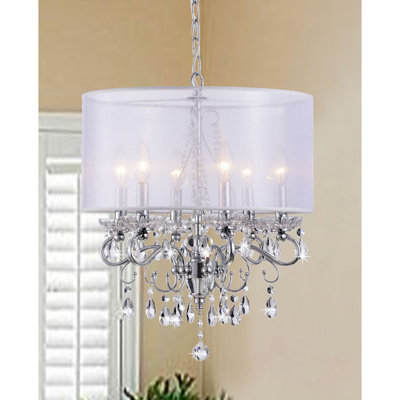 Lustre tambour 6 lumières de 17 po au fini chromé Mckinzie