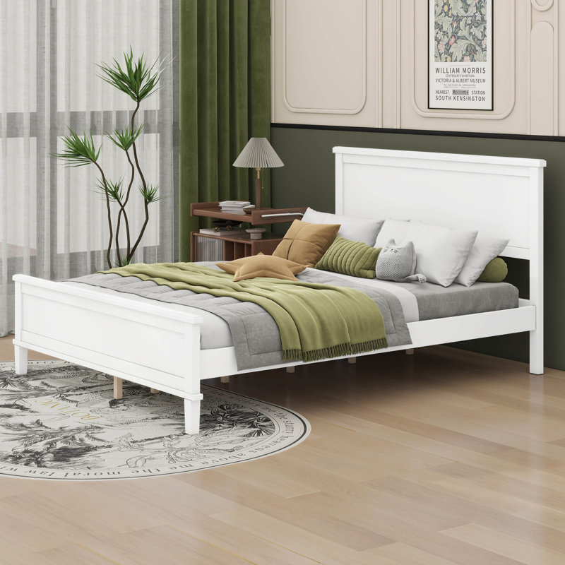 Lit plateforme en bois Burt, Double, Blanc