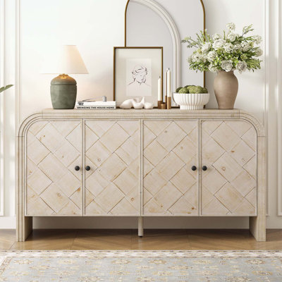 Console avec portes artistiques et capacité de rangement abondante