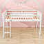 Lit mezzanine simple en bois avec échelle-3150999