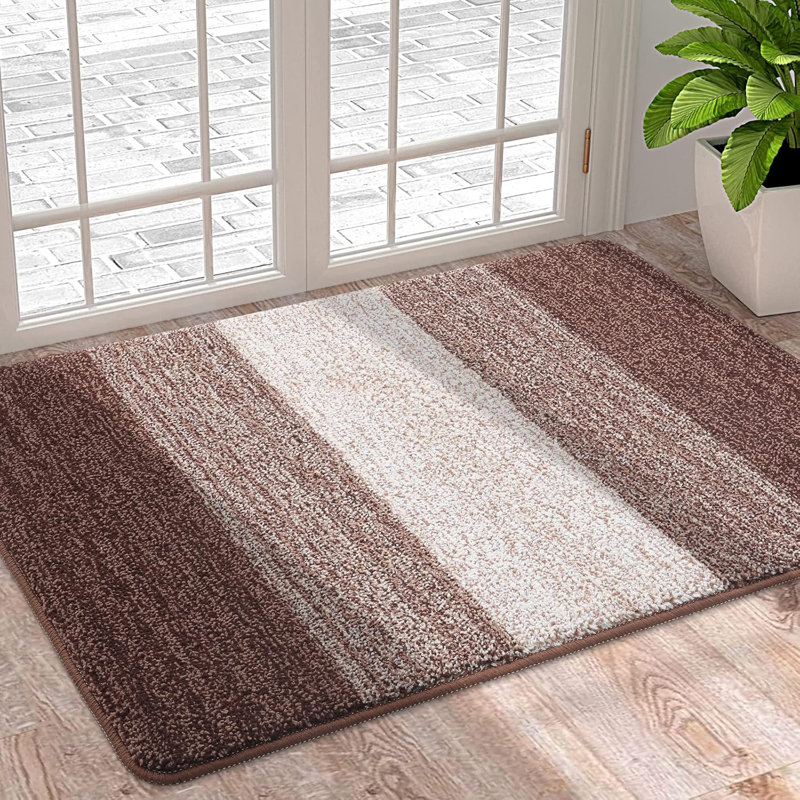 Door Mats Indoor, Machine Washable Soft Doormats, Brown, 50 cm W x 80 cm L