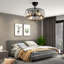 Ventilateur de plafond à télécommande 3 vitesses 18 "avec lumière et minuterie, tambour en cristal noir Fandelier pour salle à manger, salon