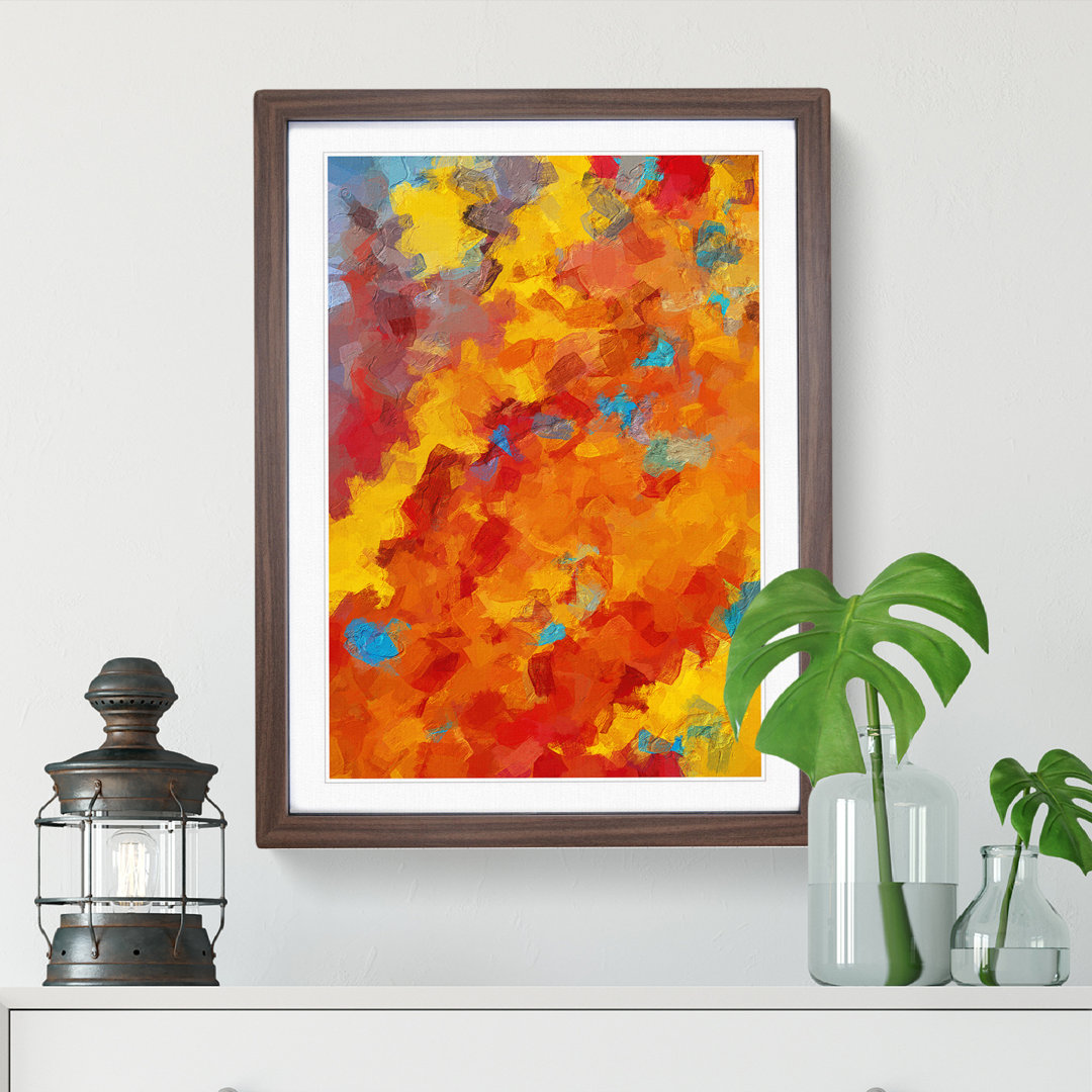 Flaming Skies Abstract - Framed Print