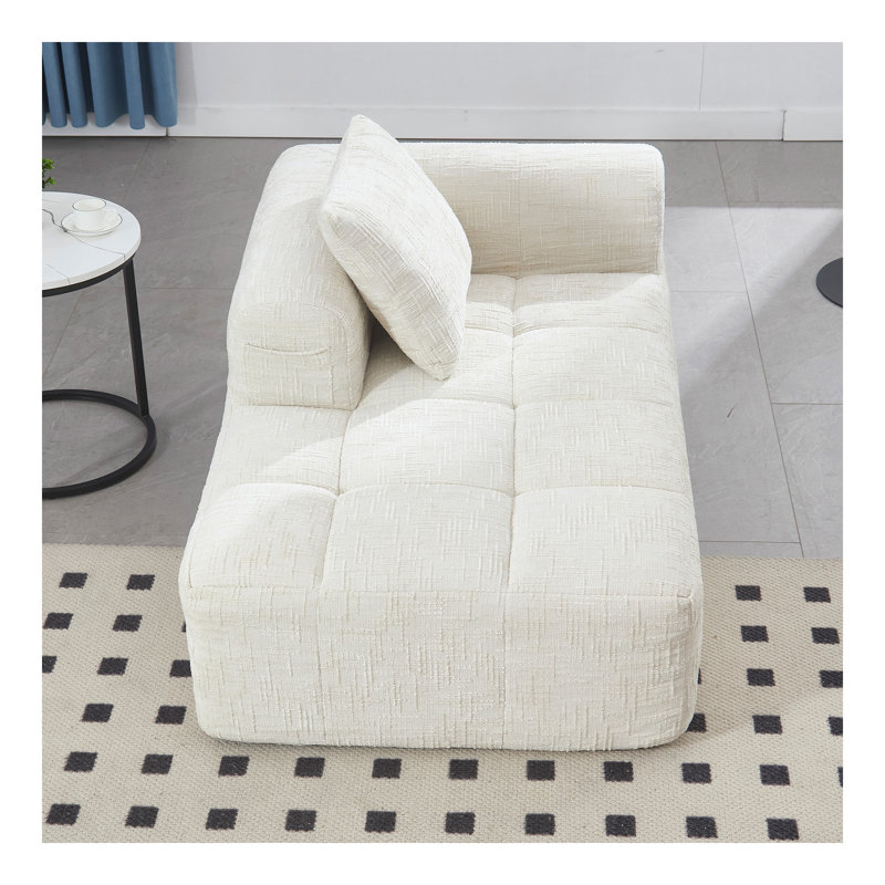 Canapé-lit Chenille, Beige, H 23 po x l 35 po x P 62 po