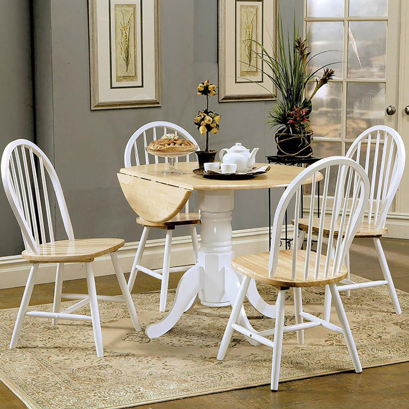 Table de salle à manger rustique pliante en feuille de couleur naturelle - polyvalente pour différentes utilisations