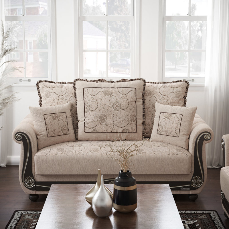 Convertible, beige - Fonction de rangement Confort de qualité pour les invités Petit lit de 600 lb Poids Timberline Collection Tech Chenille Upholstery