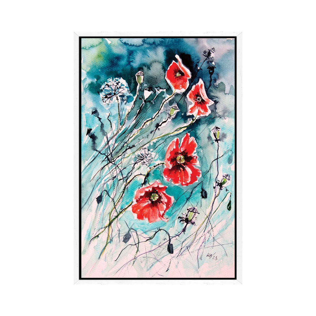 Verspielte Mohnblumen von Anna Brigitta Kovacs - Gallery-Wrapped Canvas Giclée on Canvas